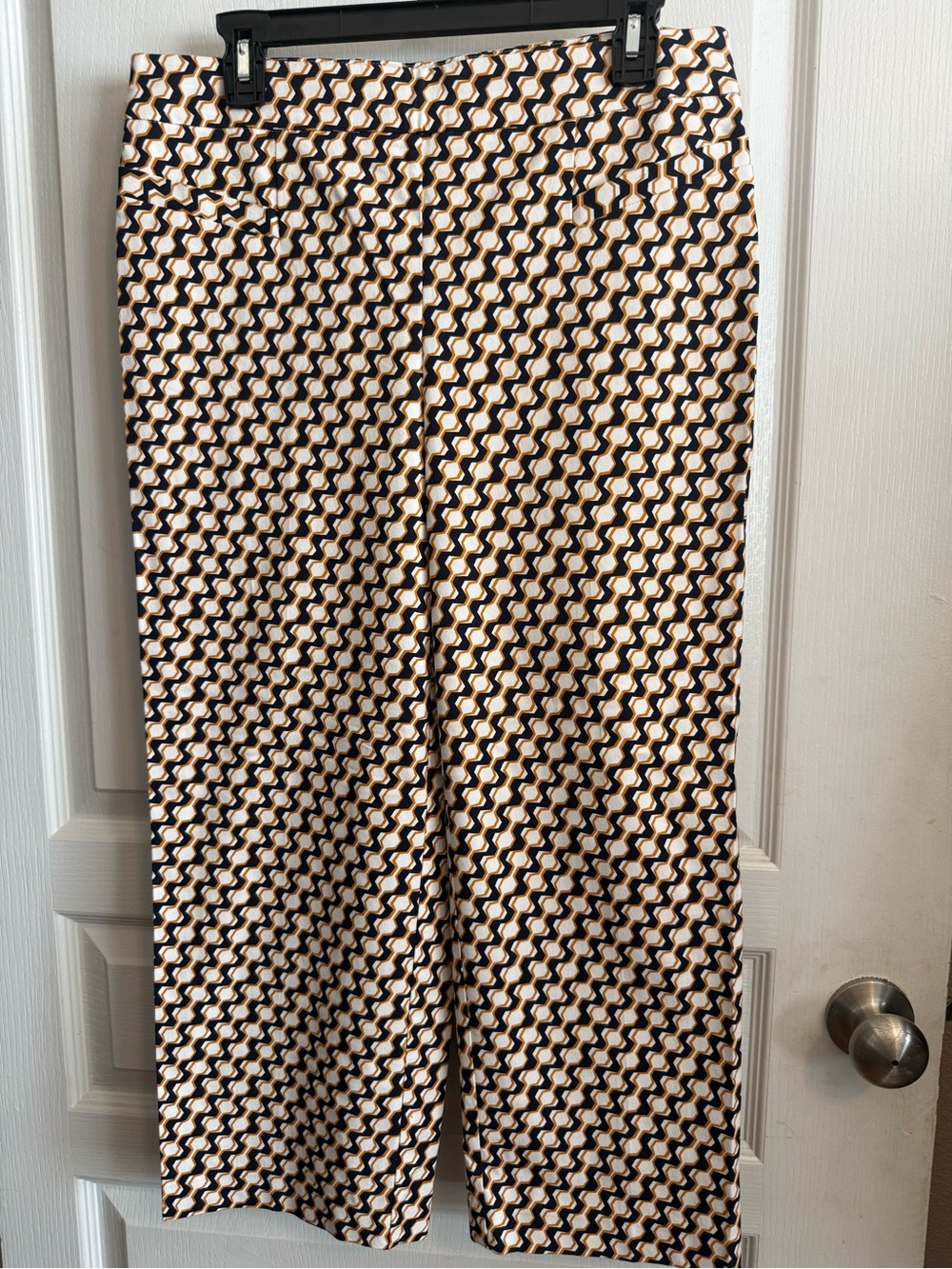 Chico's Geometric Print Maxi Skirt in Black, Cream & Brown